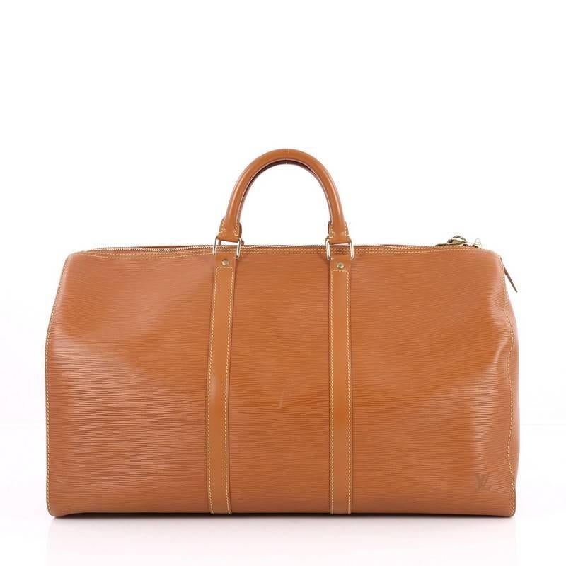 Orange Louis Vuitton Keepall Bag Epi Leather 50