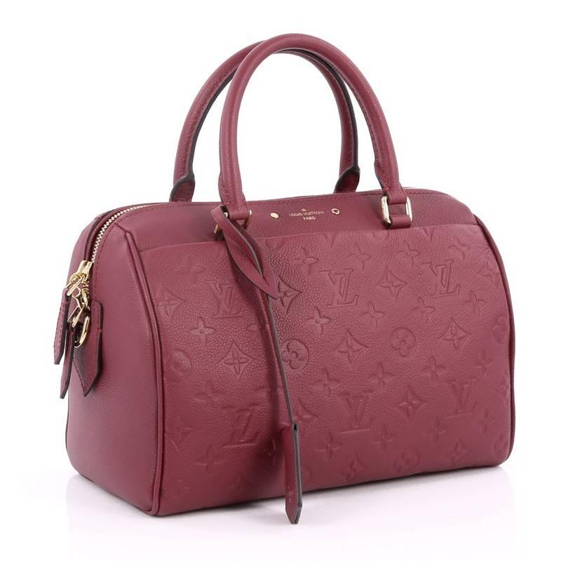 Brown Louis Vuitton Speedy Bandouliere NM Handbag Monogram Empreinte Leather 25
