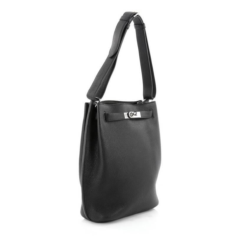 Black Hermes So Kelly Handbag Togo 22