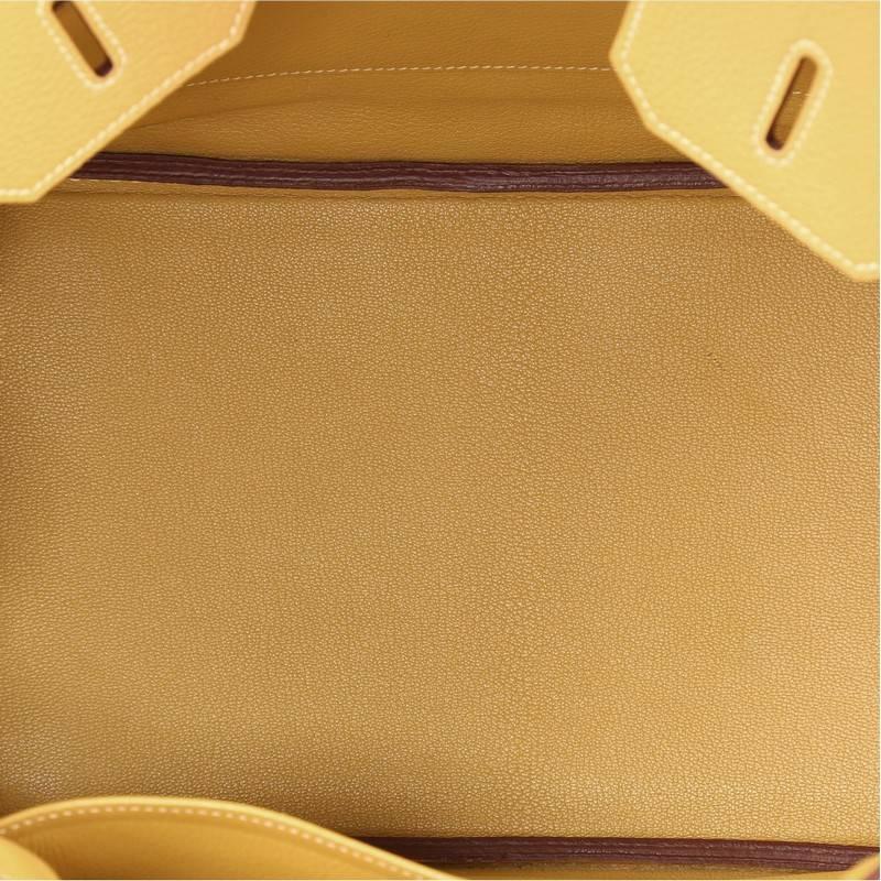 Hermes Birkin Handbag Curry Togo with Palladium Hardware 35 In Good Condition In NY, NY