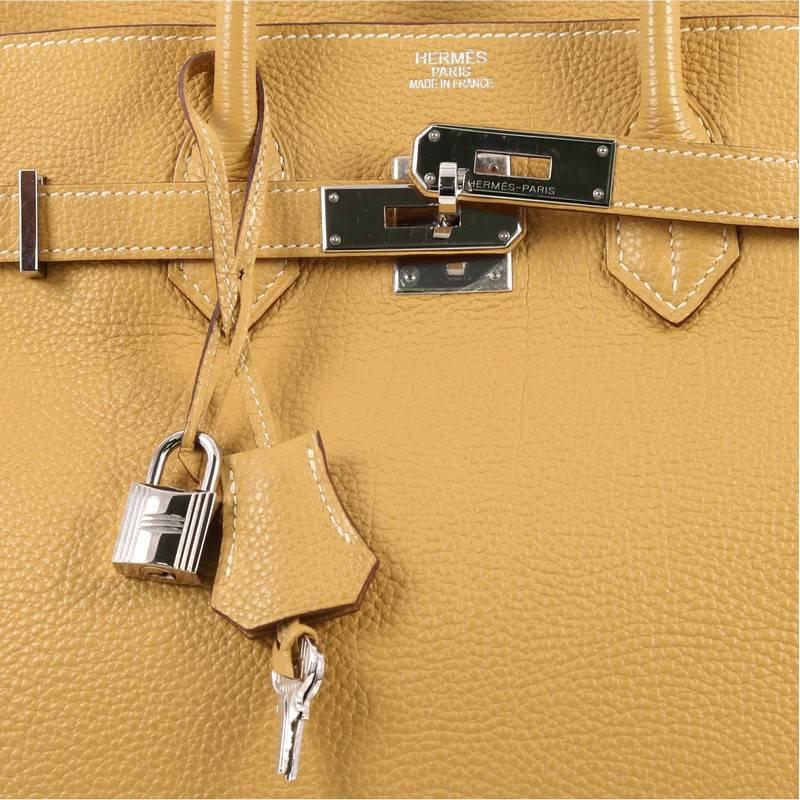 Women's or Men's Hermes Birkin Handbag Curry Togo with Palladium Hardware 35