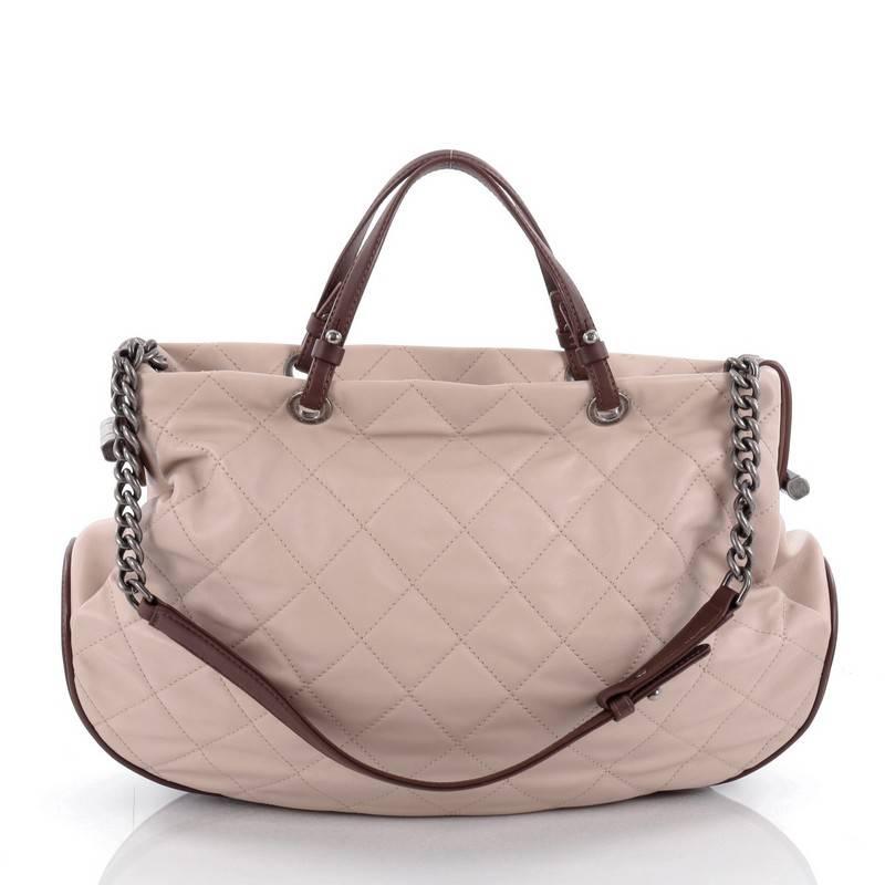 Chanel Country Chic Tote Quilted Leather Large In Good Condition In NY, NY