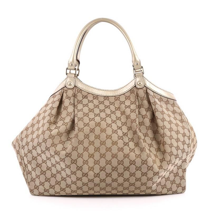 Gucci Sukey Tote GG Canvas Large In Good Condition In NY, NY