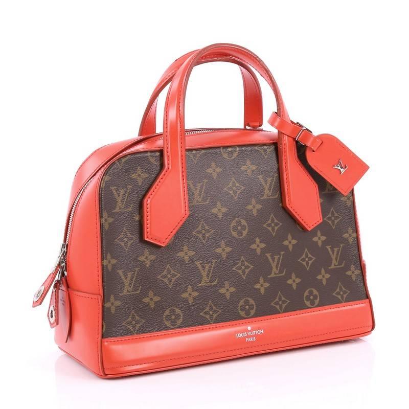Brown Louis Vuitton Dora Handbag Monogram Canvas and Calf Leather PM