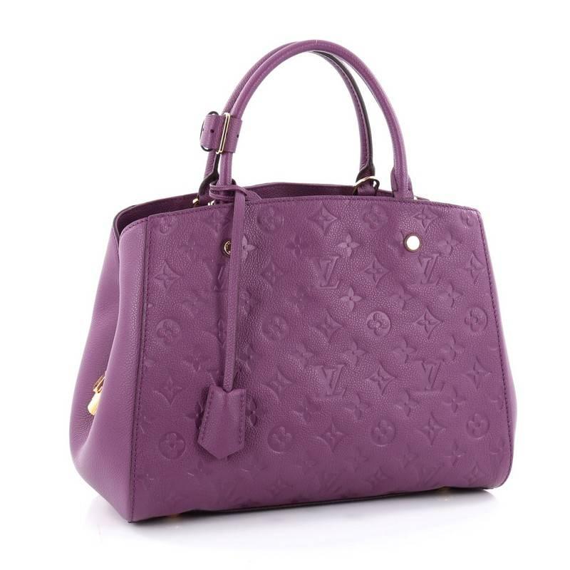 Gray Louis Vuitton Montaigne Handbag Monogram Empreinte Leather MM
