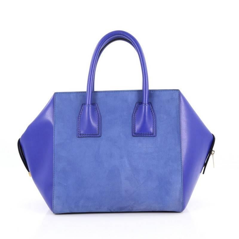 Purple Stella McCartney Cavendish Boston Bag Faux Suede and Faux Leather Large