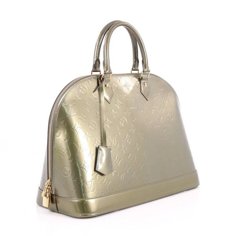 Brown Louis Vuitton Alma Handbag Monogram Vernis GM 