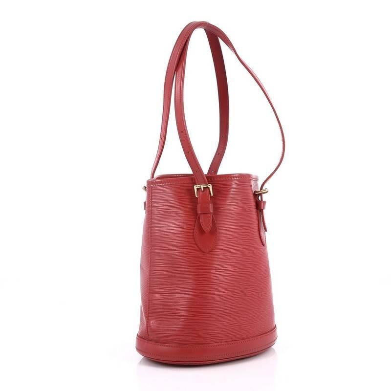 Pink Louis Vuitton Petit Bucket Bag Epi Leather