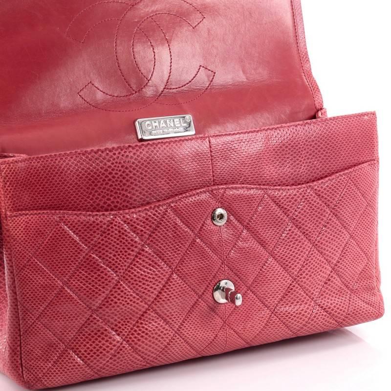 Chanel Classic Quilted Lizard Jumbo Double Flap Bag  2