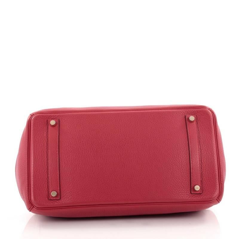 Women's Hermes Birkin Handbag Rouge Casaque Clemence with Gold Hardware 35