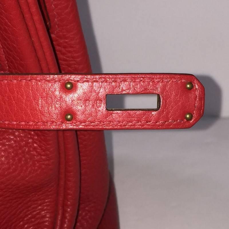 Hermes Birkin Handbag Rouge Casaque Clemence with Gold Hardware 35 3