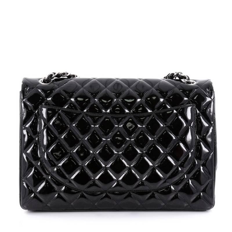 Chanel Classic Single Flap Bag Quilted Patent Maxi In Excellent Condition In NY, NY