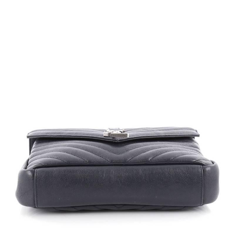 Saint Laurent College Monogram Bag Matelasse Chevron Leather Medium 1