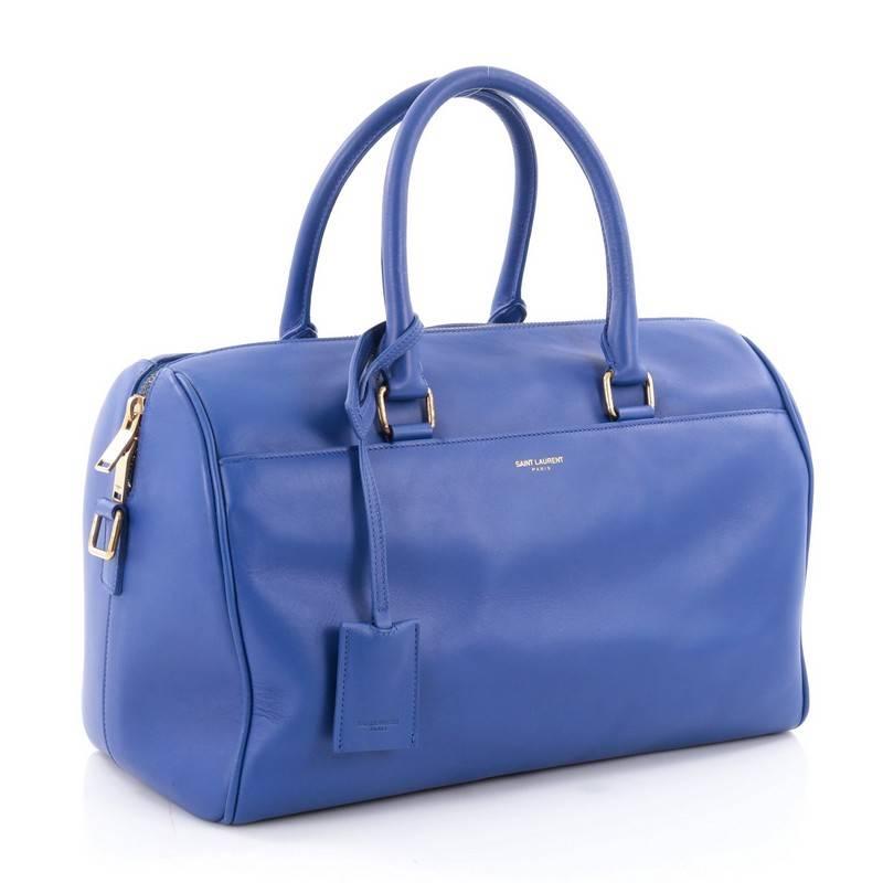 Blue Saint Laurent Classic Duffle Bag Leather 6