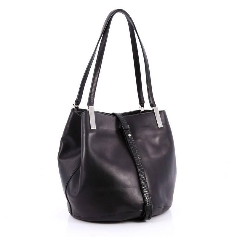 Black The Row Garden Tote Leather with Lizard Detail Medium