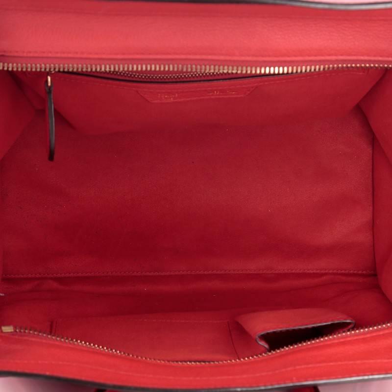 Celine Luggage Handbag Grainy Leather Mini 4