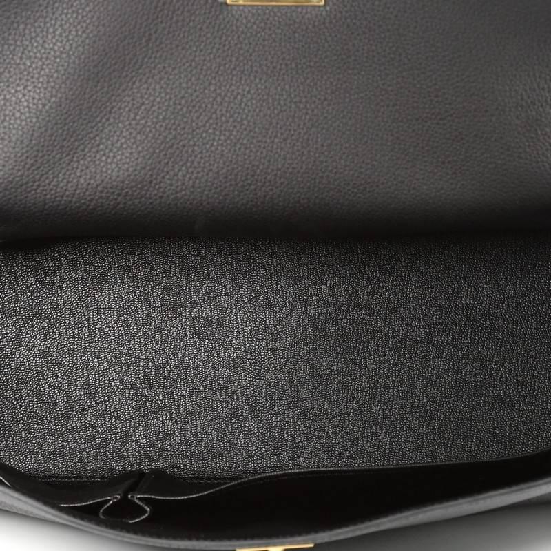 Hermes Shoulder Kelly Handbag Clemence 42 In Good Condition In NY, NY