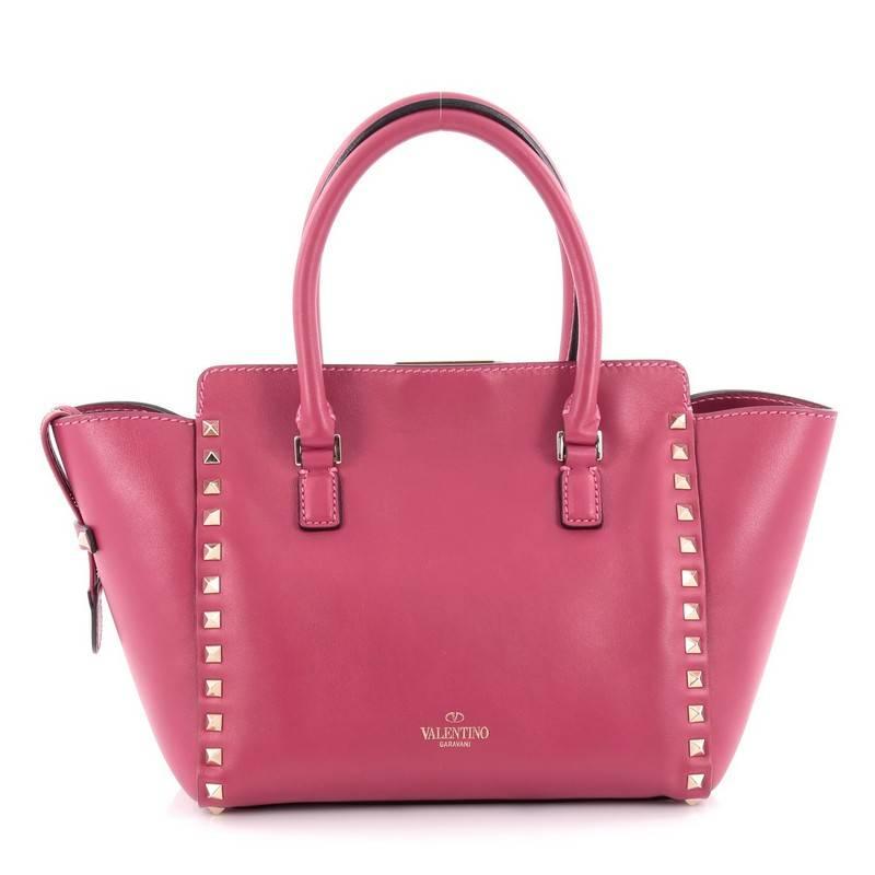 Valentino Rockstud Tote Rigid Leather Small In Excellent Condition In NY, NY