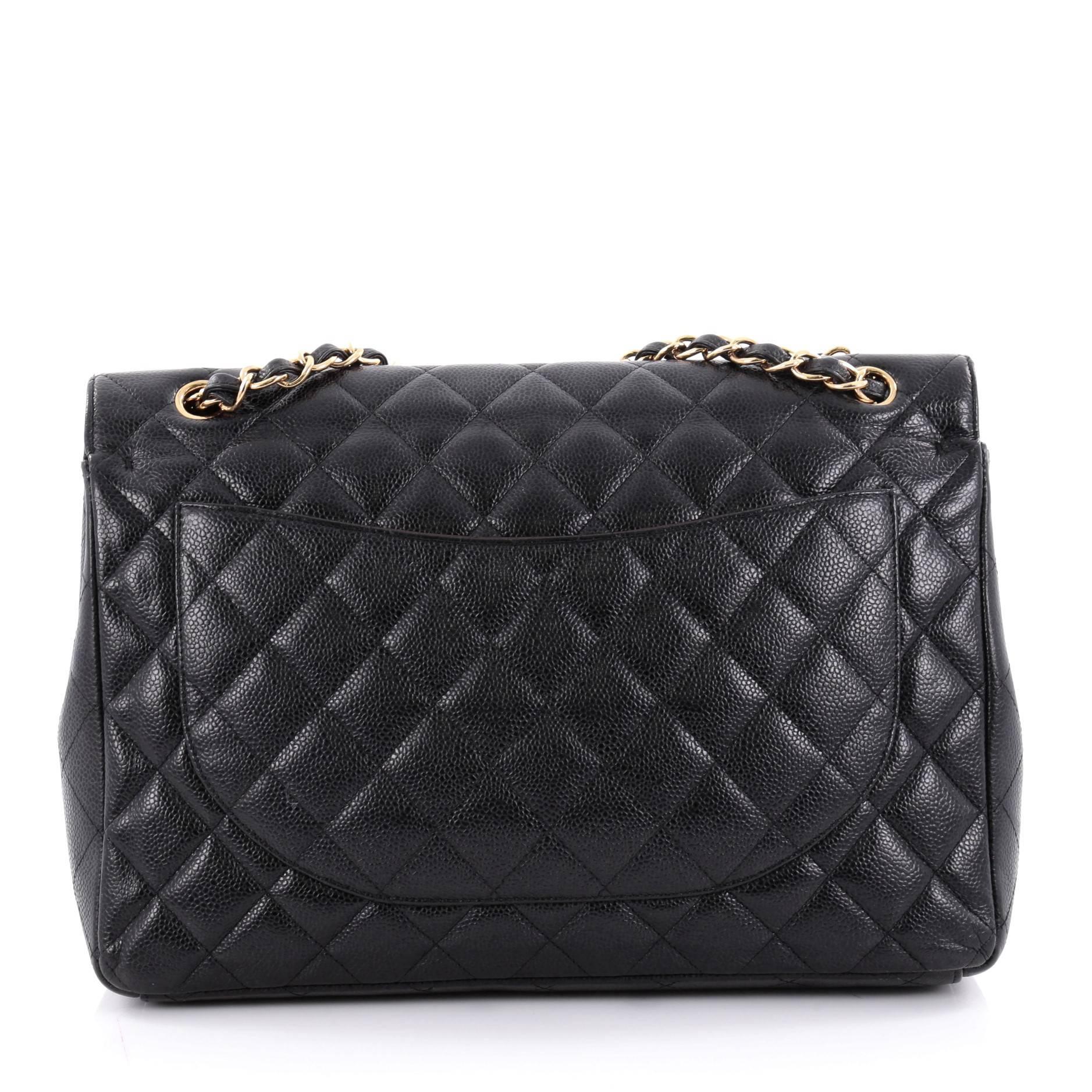  Chanel Classic Double Flap Bag Quilted Caviar Maxi In Good Condition In NY, NY