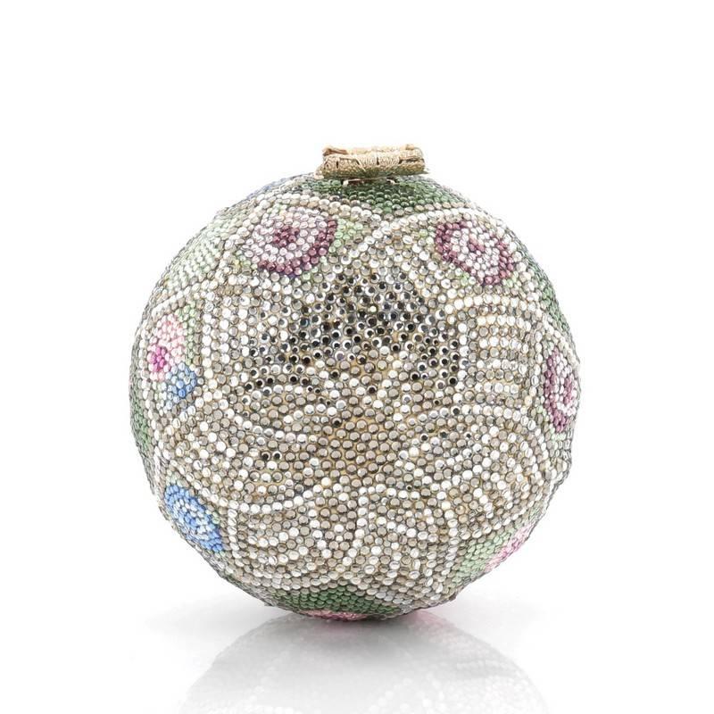 Judith Leiber Floral Minaudiere Crystal Small In Good Condition In NY, NY