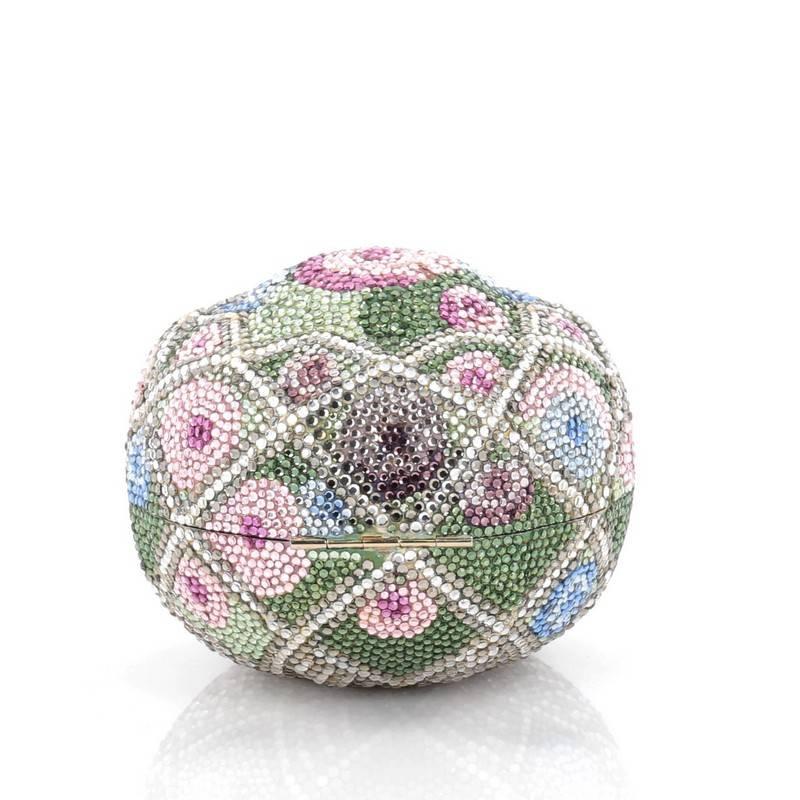 Women's or Men's Judith Leiber Floral Minaudiere Crystal Small