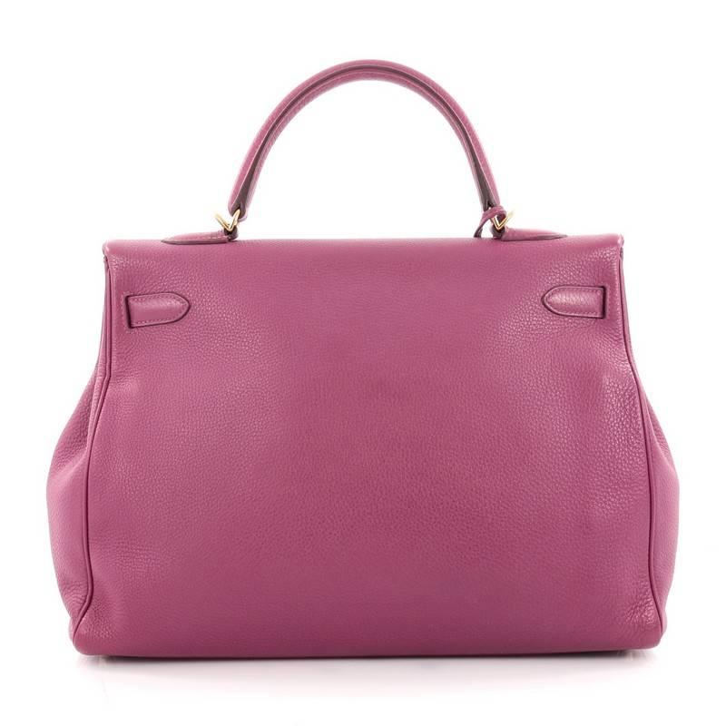 Pink Hermes Kelly Handbag Tosca Togo with Gold Hardware 35