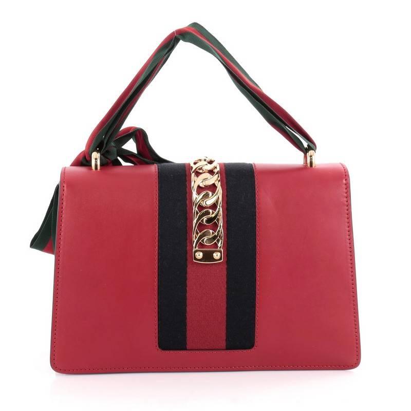 Gucci Sylvie Shoulder Bag Leather In Good Condition In NY, NY