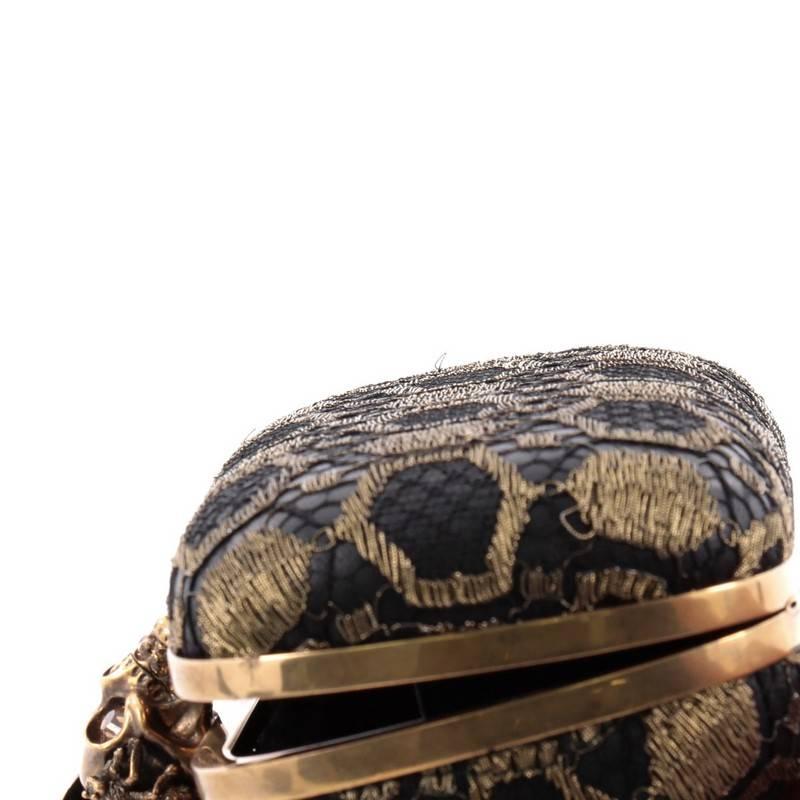 Alexander McQueen Skull Box Clutch Lace and Leather Small 1