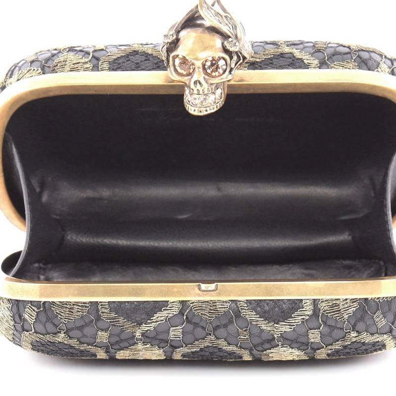 Alexander McQueen Skull Box Clutch Lace and Leather Small 2