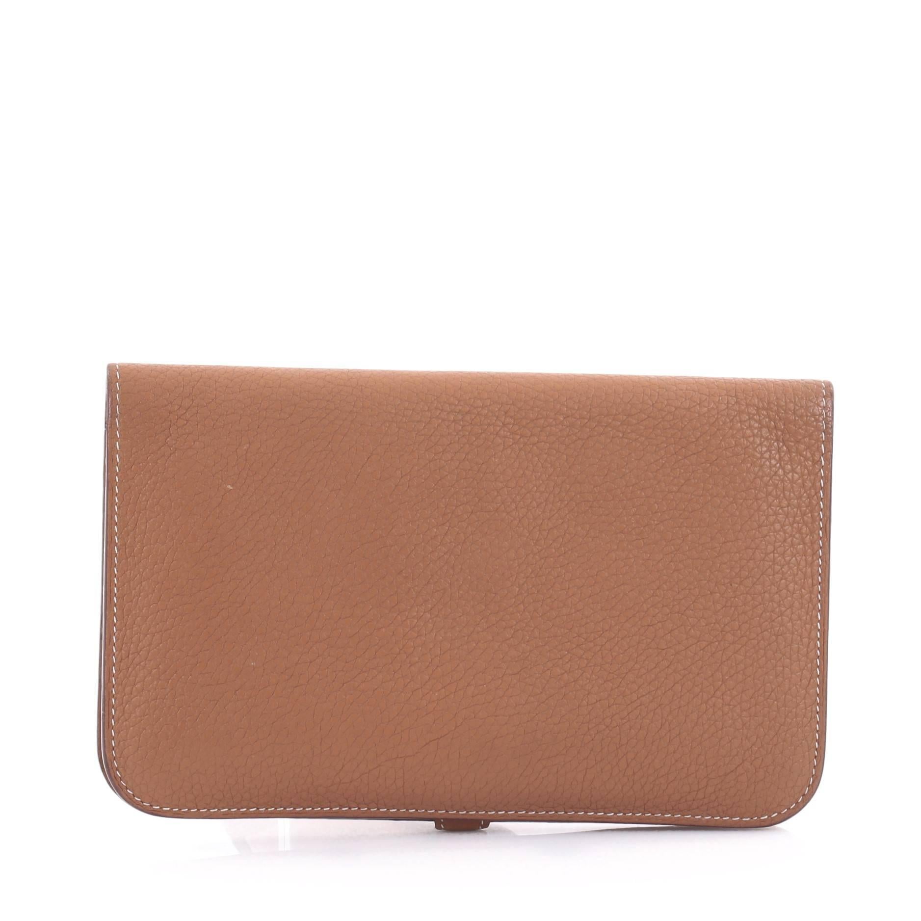 Hermes Dogon Combined Wallet Leather In Good Condition In NY, NY