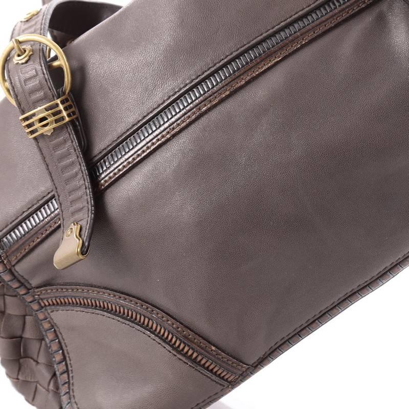 Bottega Veneta Buckle Zip Satchel Leather with Intrecciato Detail Medium 3