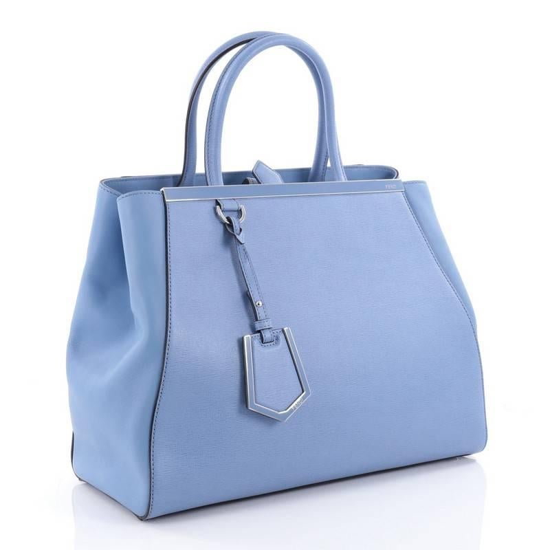 Blue Fendi 2Jours Handbag Leather Medium