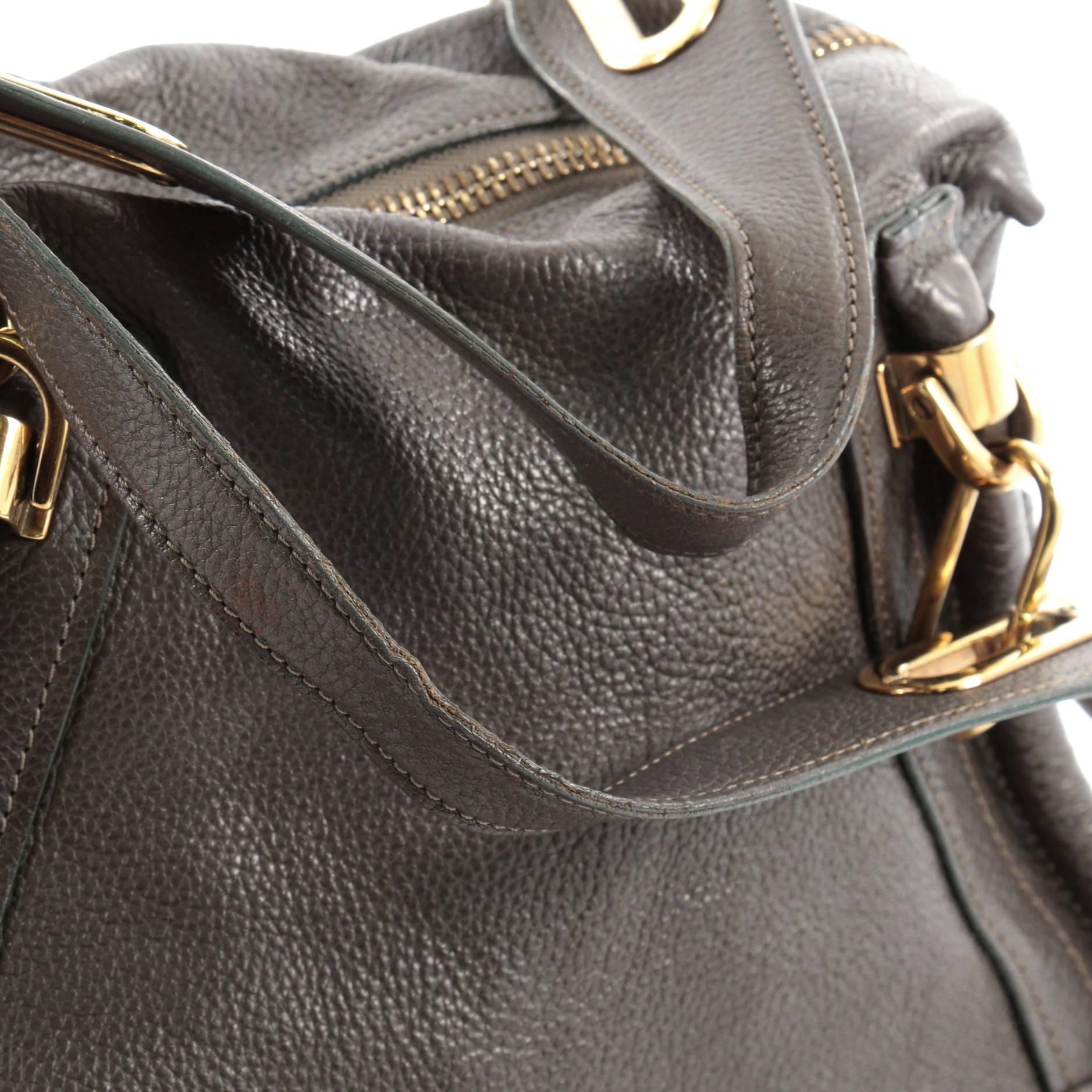 Gray  Chloe Paraty Top Handle Bag Leather Medium