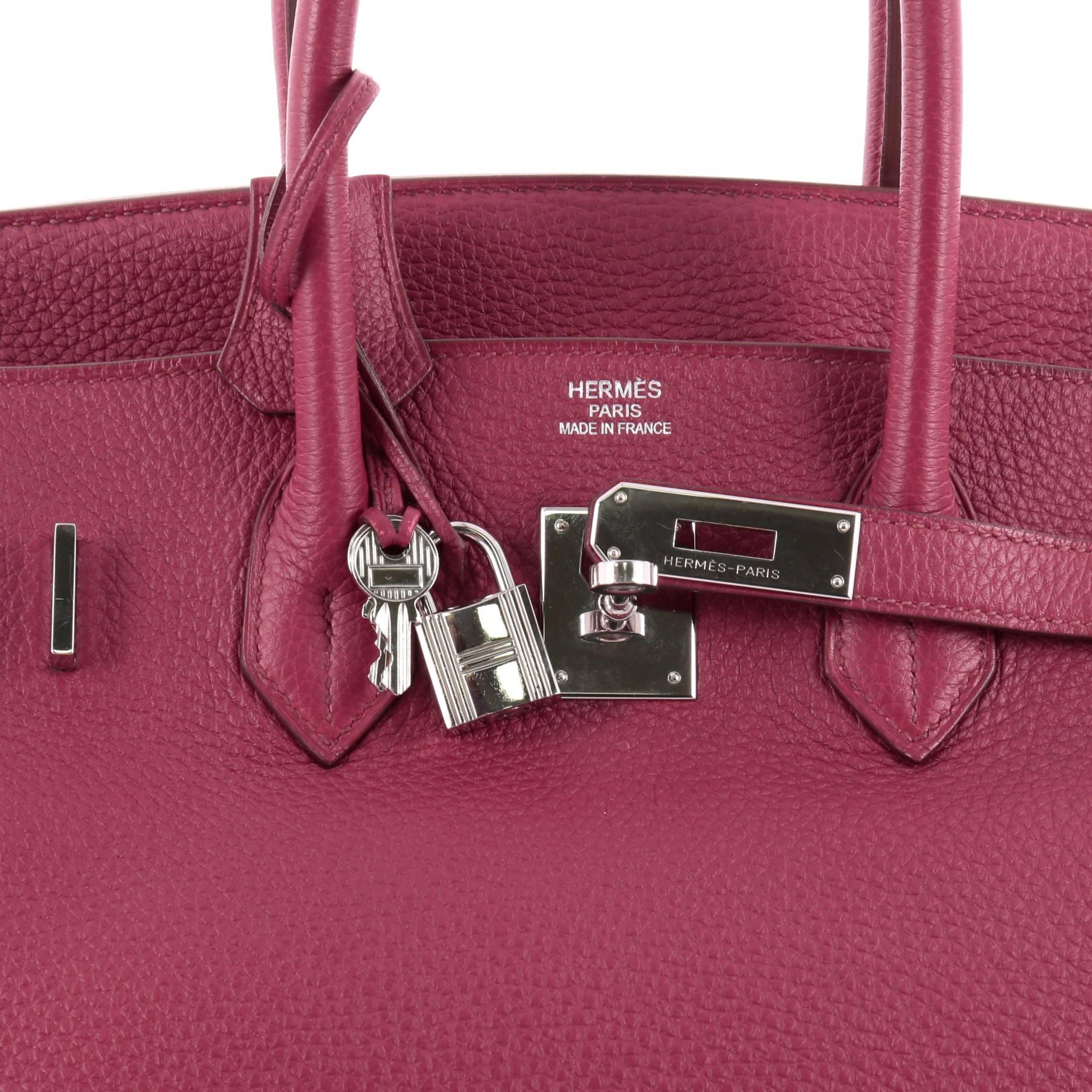 Hermes Birkin Handbag Rubis Clemence with Palladium Hardware 35 1