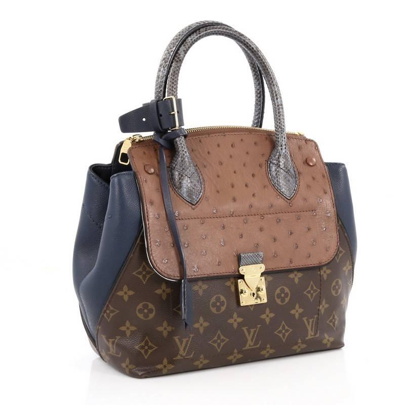 Brown Louis Vuitton Majestueux Tote Monogram Canvas and Exotics PM