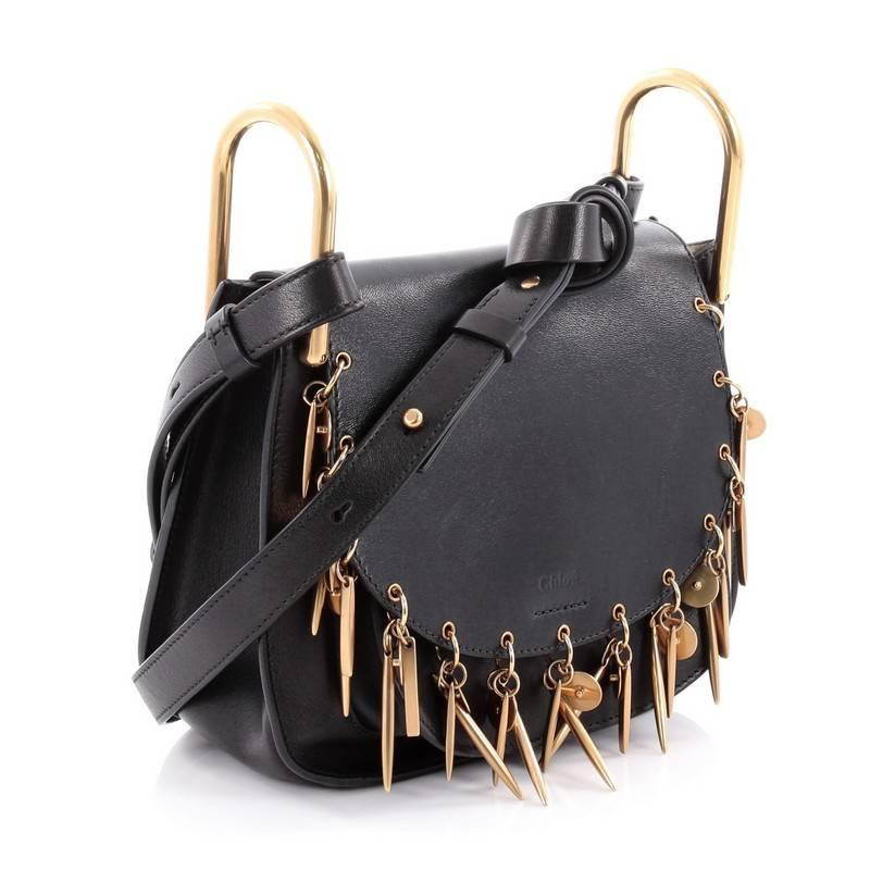 Black Chloe Charm Hudson Leather Small