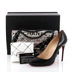 Chanel Classic Double Flap Bag Limited Edition Hand Painted Lambskin Medi