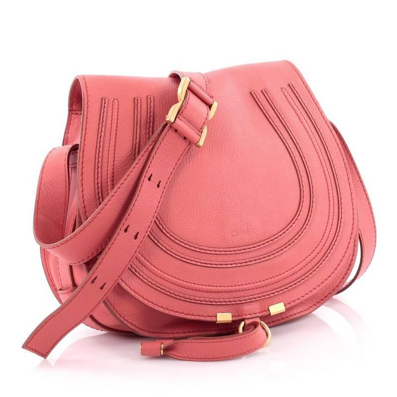 Pink Chloe Marcie Crossbody Bag Leather Medium