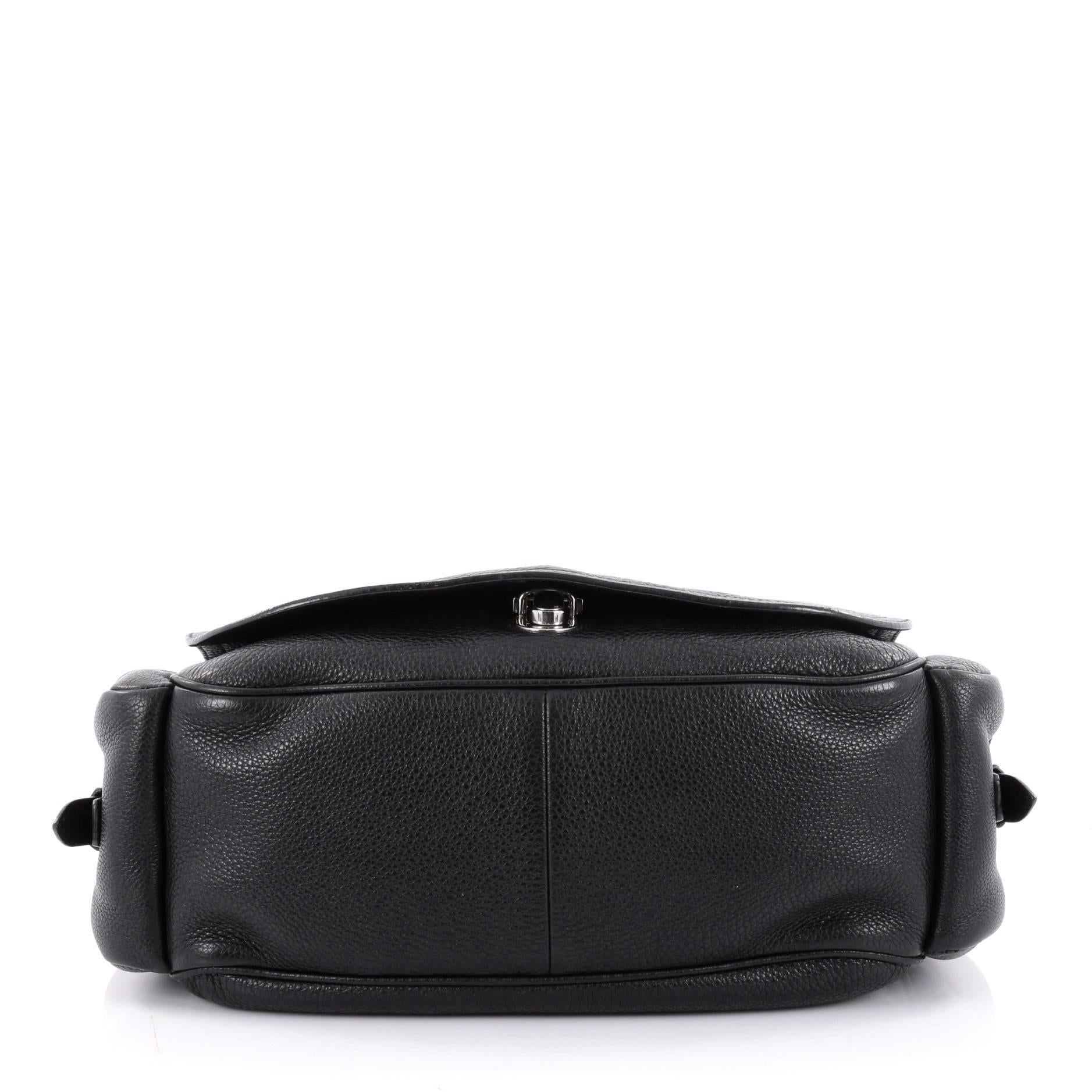  Prada Side Pocket Flap Shoulder Bag Vitello Daino Medium 2