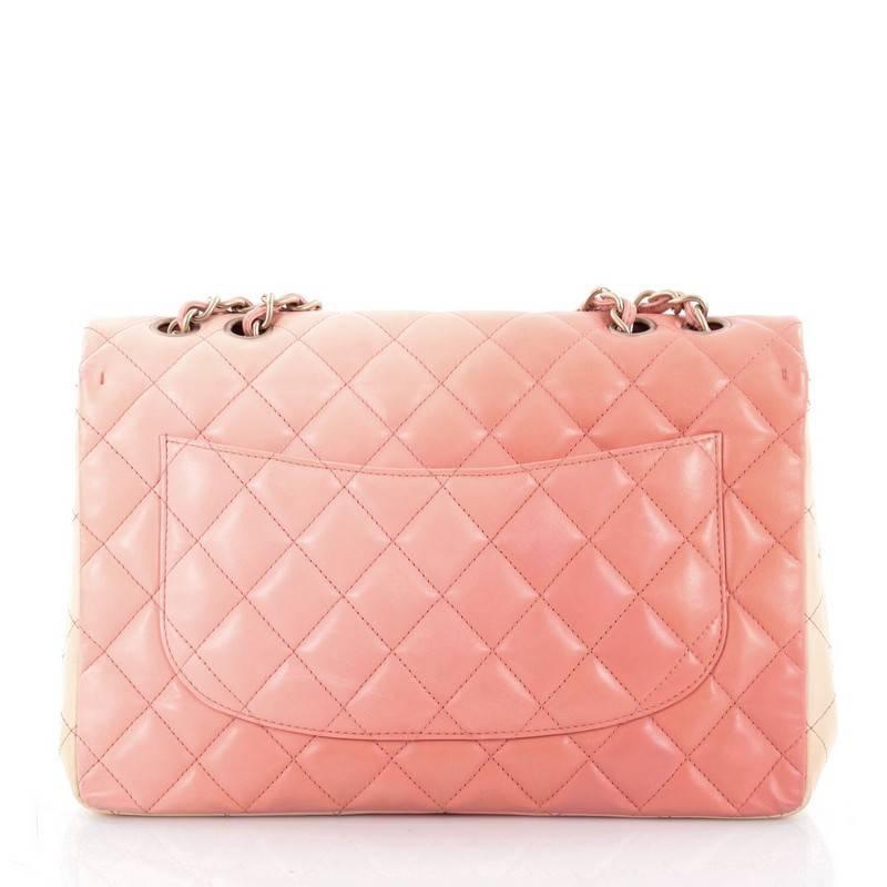 Chanel Classic Single Flap Degrade Handbag Quilted Lambskin Jumbo In Good Condition In NY, NY