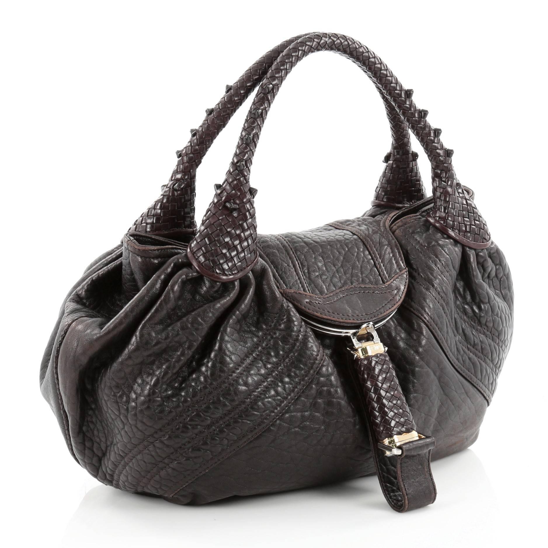 Black Fendi Spy Bag Leather 