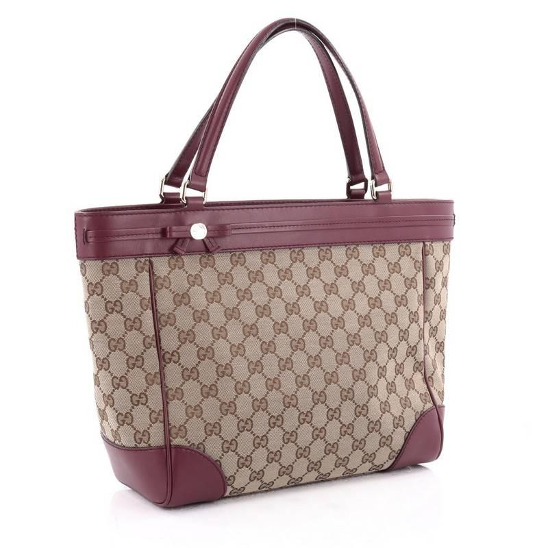 Brown Gucci Mayfair Tote GG Canvas Wide