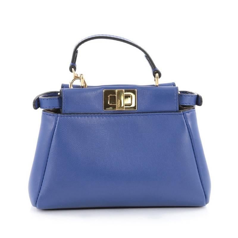Purple Fendi Peekaboo Handbag Leather Micro