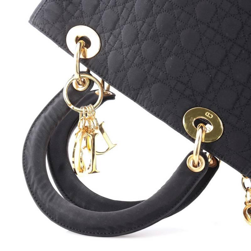 Women's or Men's Christian Dior Lady Dior Handbag Cannage Quilt Nylon Medium