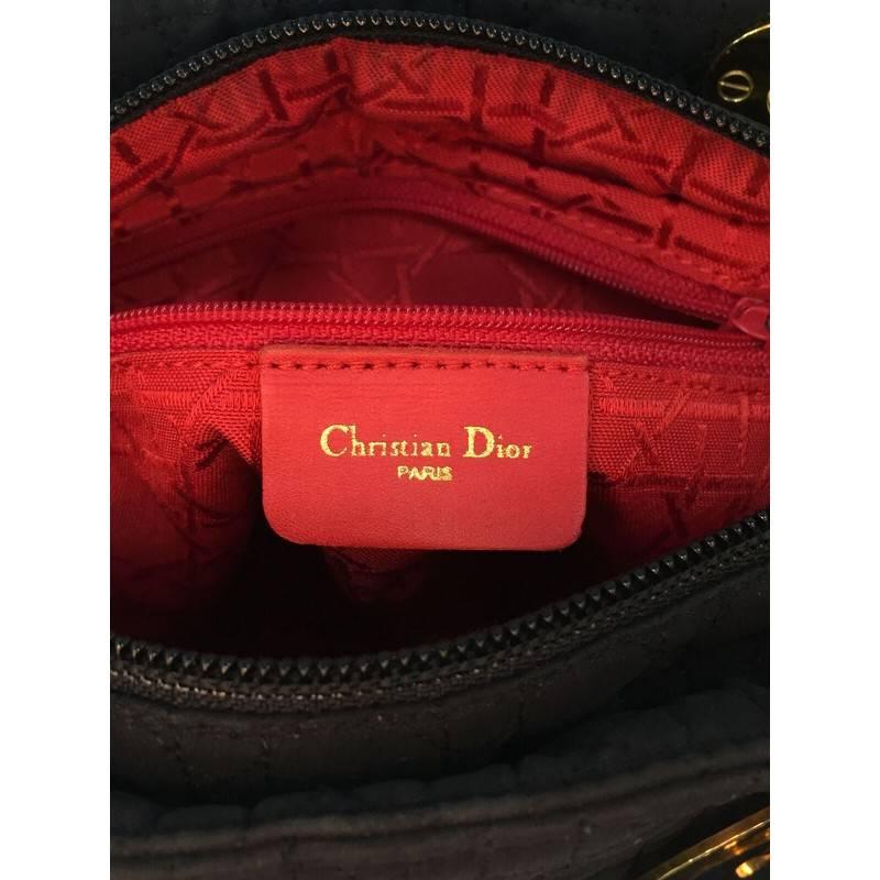 Christian Dior Lady Dior Handbag Cannage Quilt Nylon Medium 2