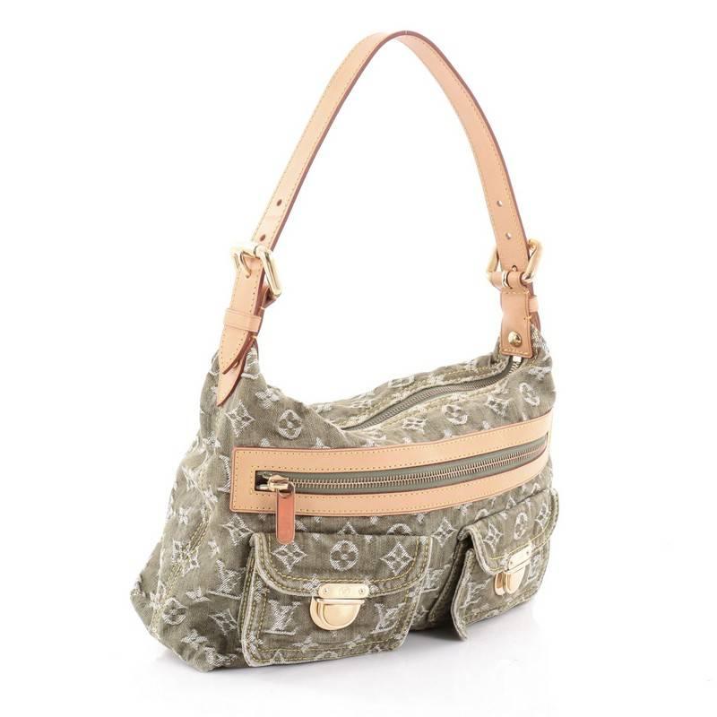 Brown Louis Vuitton Baggy Handbag Denim PM