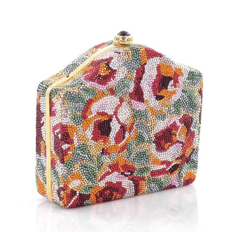 Women's or Men's Judith Leiber Floral Minaudiere Crystal Small