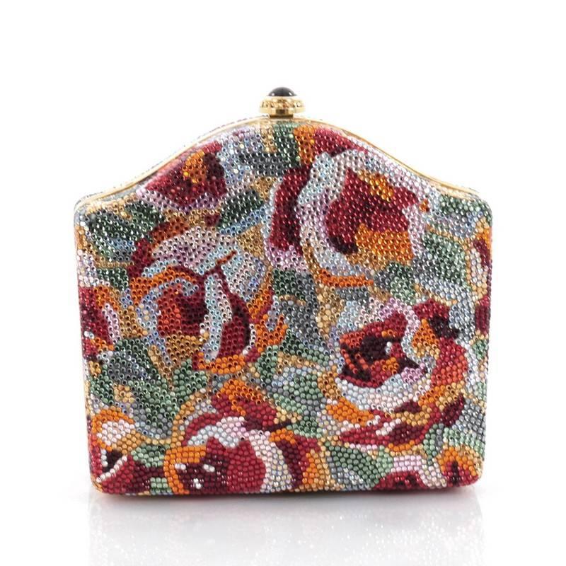 Judith Leiber Floral Minaudiere Crystal Small 1