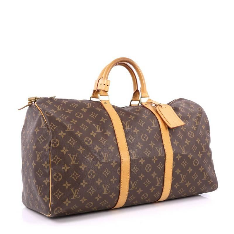 Brown Louis Vuitton Keepall Bag Monogram Canvas 50