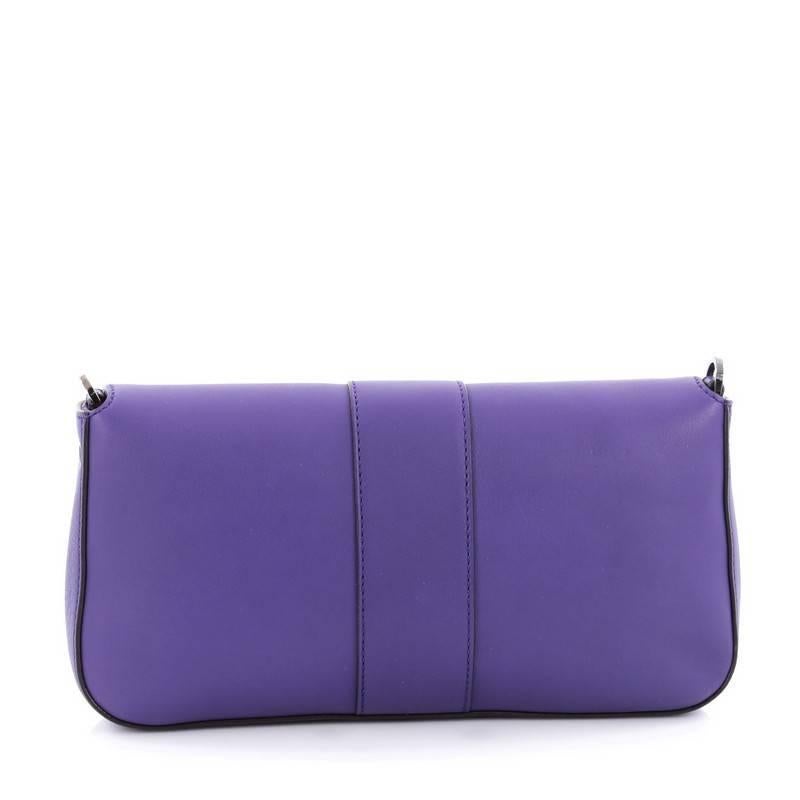 Purple Fendi Baguette Whipstitch Leather